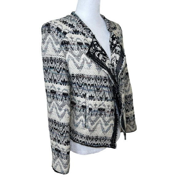 Iro - Women’s ‘Kroe’ Tweed Jacket, Tribal Chevron Print - White Size 36 FR 4 US - Picture 9 of 17